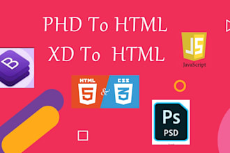 phd to HTML , phd to react js or custom design
