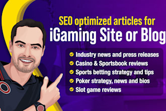 write SEO optimized articles for your igaming site or blog