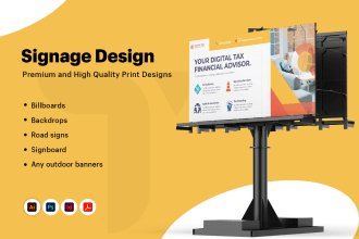 design billboard yard sign backdrop and signage design