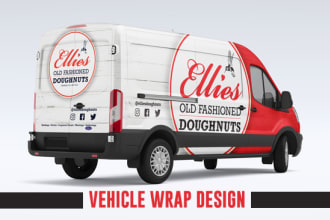 create clean and creative vehicle wrap for car, van, truck