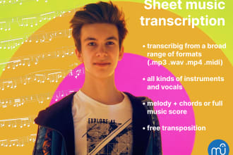 make a sheet music transcription from the recording