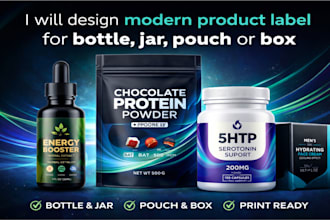 design modern product label for bottle, jar, pouch or box