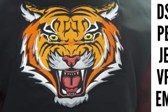 do embroidery digitizing of logo design in pes, jef, vp3, and exp asap