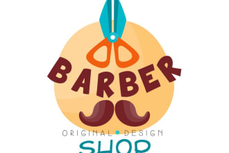 design barber shop  logo without any copyright concept in just 1 day