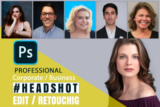 do corporate business headshots or retouching portraits and photo retouching