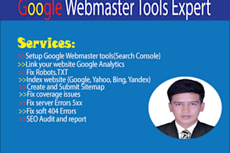 setup google webmaster tools and analytics account
