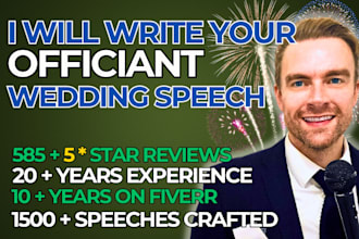create an epic officiant wedding speech to marry the couple