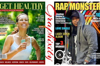 design a professional magazine cover