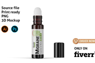 do cosmetic label and cbd label design with mockup