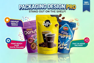 design premium pouch packaging, mylar bag and food packaging