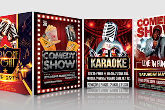 do comedy night karaoke nightclub birthday halloween motion flyer