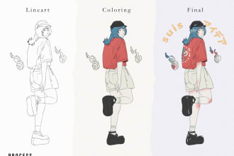 draw a vintage 90s japanese illustration
