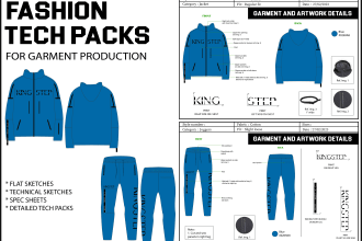 design tracksuits and co ords with detailed tech packs