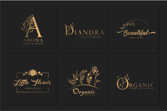 design logo for cosmetic company modern fashion beauty luxury feminine floral