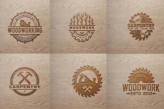 design woodworking, carpentry, handyman and furniture logo