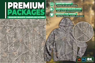 design realistic camouflage pattern for clothing or textile