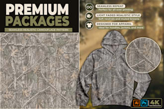 design realistic camouflage pattern for clothing or textile