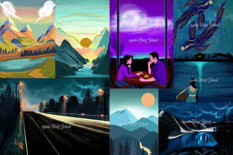 illustrate digital art, concept art, landscapes, cityscapes, environmental nft