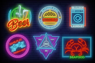 design 2 neon logo for you in just 8 hours