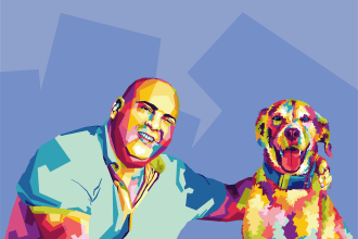draw your photo with your pet into wpap pop art