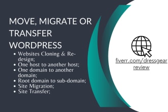 fully move, migrate or transfer wordpress site to new hosting in 1 hours