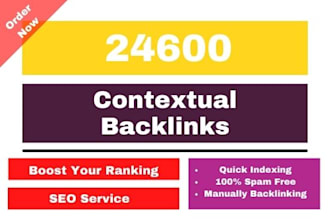 build 24600 high quality contextual backlinks tiered