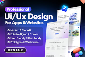design user friendly mobile app and website UI UX using figma or framer