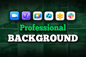 design office interior and custom zoom virtual backgrounds