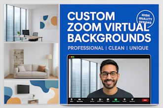 design zoom and google meet virtual backgrounds with your logo
