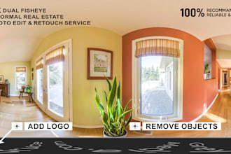 do 360 hdr photo edit for real estate with lightroom and  photoshop