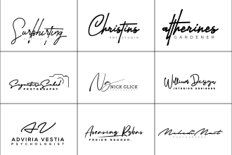 design luxury  signature, cursive, and handwritten logo