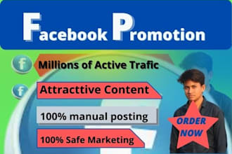 be your facebook marketing manager and promotion specialist