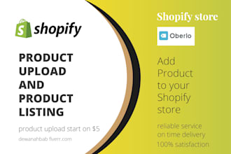 shopify store product listing and upload products