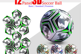 design soccerball with 2d and 3d presentions
