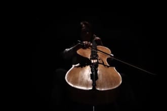 record dark cello in baroque style