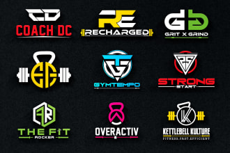 designs stunning 3d,gym,fitness and dumbbell logo