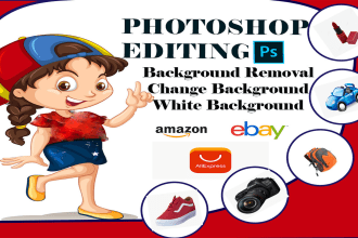 do photoshop editing, white or transparent background and retouching