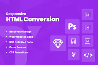convert psd to html responsive bootstrap 4