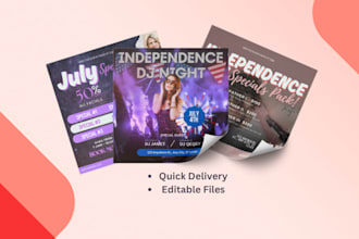 do independence day flyers,social media flyer,4th of july,hair,lashes,nail flyer