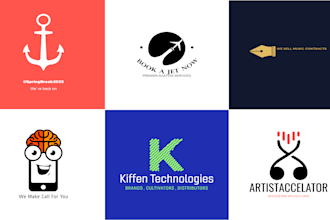 create flat minimalist logo design