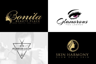 design elegant beauty salon cosmetic hair and eyelash logo