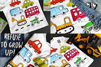 create and draw original children t shirt design