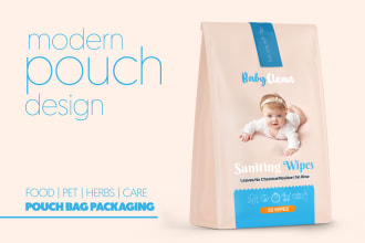 design premium pouch bag packaging design with mockup