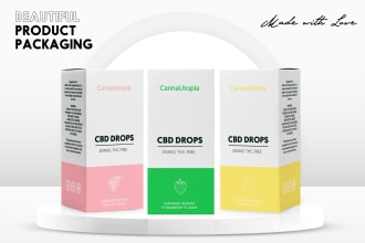 design clean box packaging design with mockup
