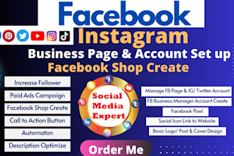 create a facebook and instagram business page, post, cover