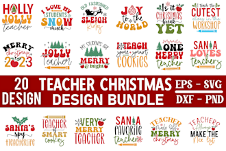 do unique and awesome retro christmas teacher bundle for your etsy