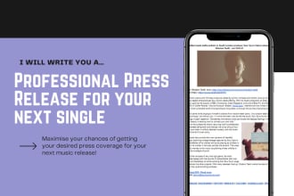 write a professional press release for your song, ep, or album