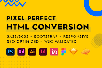 convert PSD to html css bootstrap 5 responsive