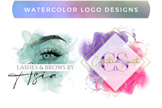 create watercolor logo design