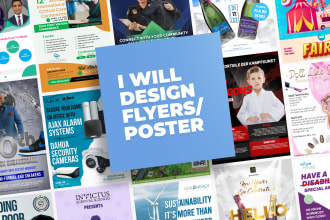 create flyer design, postcard design, brand poster